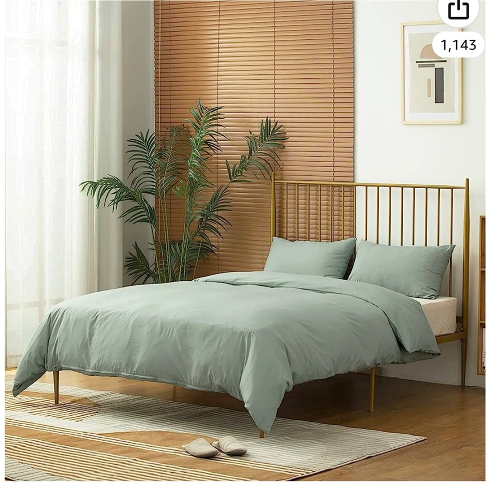 Sage green queen duvet cover